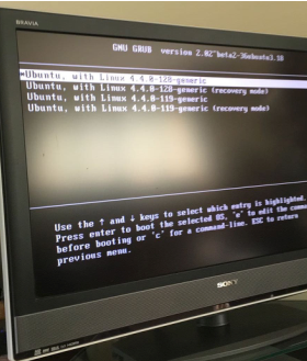 GRUB advanced options submenu