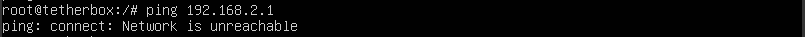 Ping showing network unreachable